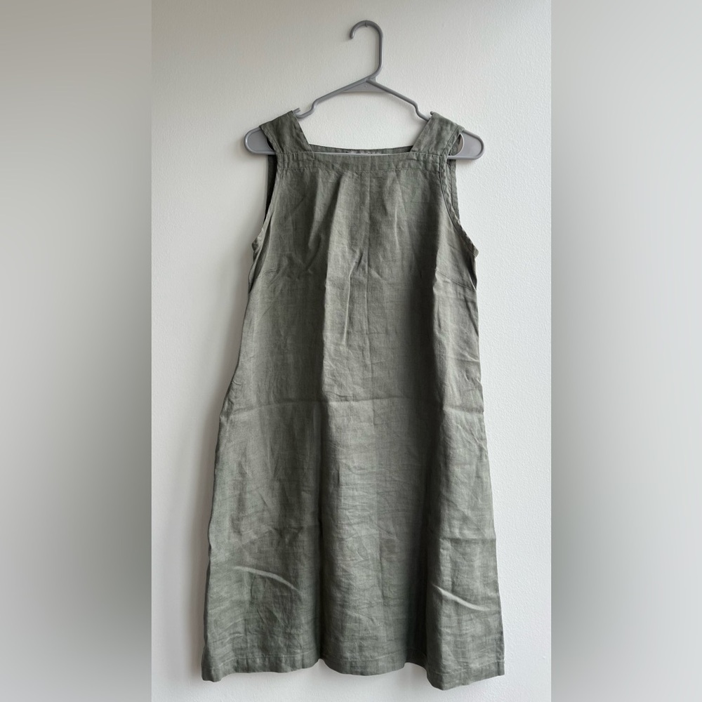 Flax Olive Linen Dress